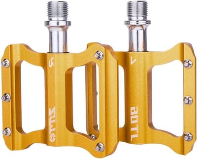 Fiets Pedalen - Platte Pedalen - Fietsen Ondersteuning - Ultralicht Aluminium - 66 x 98mm - Geel