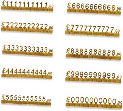 Metalen Prijskaartjes - Verstelbare Blokken - Winkelpresentatie - Modulair Ontwerp - Mini Formaat - Goud