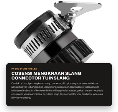 Dailygoods - Mengkraan Slang Connector - Tuinslang Adapter - Eenvoudig te installeren - Roestvrij staal - Tijd besparend - Geschikt voor keuken en tui...