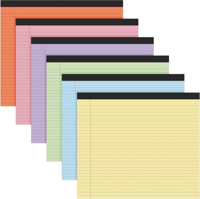 Schrijfblokken College Ruled - Notitieblokken Lined - Voor Notities Maken - 80 Gram Papier - 6 Stuks 11x9.5 Inch