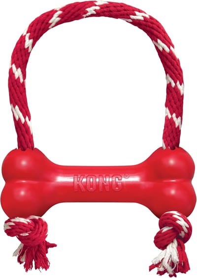 KONG Goodie Bone met Touw voor Middelgrote Honden, Rood