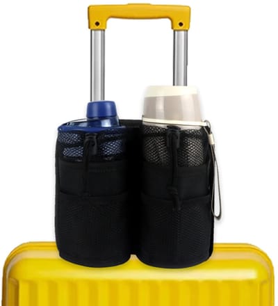 Jhubersproducts - Bekerhouderhoes voor bagage - Verstelbare verdeler voor flessen - Veilig en praktisch - Zwart - Draagkoffer accessoires - Geschikt v