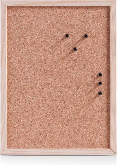 Zeller Prikbord van kurk - met houten omlijsting - incl pinnen - 30 x 40 cm - kantoor