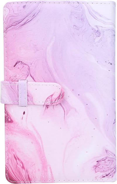 Mini Fotoalbum - Fotoboekje - Foto's Bewaren - 96 Foto's Capaciteit - 20x12x2 cm - Paars Roze