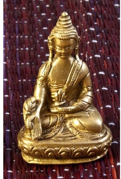 Ratnasambhava Boeddha messing 7,5 cm