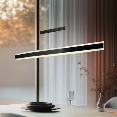 Trio Lighting LED hanglamp Arcola zwart, lengte 152 cm Touchdimmer, CCT
