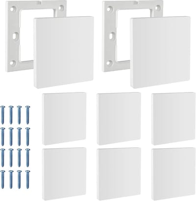 Blinde wandplaat - Afdekking stopcontact - Muur afwerken - Bevestiging met schroeven - 86 x 86 cm - Wit