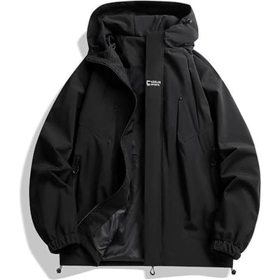 Nouvelle Veste Coupe-vent et Imperméable pour Hommes et Femmes Ample Simple Extérieur Loisirs Alpinisme S black
