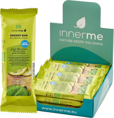 Innerme Energy Bars 'Groene Thee-Citroen' - bio & vegan sportreep - 12 energierepen 50g