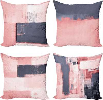 New Bed Grunge Abstracte en Moderne Stijl Borstelstreken Kussenhoes met sierkussen, 4-pack, modern accent, dubbelzijdig digitaal bedrukt, 40 cm x 40 cm