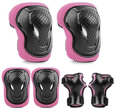 Kinderen Kniebeschermers Set - 6 Stuks - Skateboard-Pads, Rolschaats, Fiets, Schaatsen, Scooter en Paardrijden