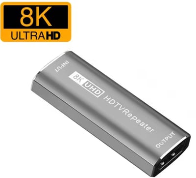 Delmark 8K HDMI Extender Repeater – HDMI 2.1 Signaalversterker tot 30 Meter – Vrouwelijk naar Vrouwelijk Adapter – 8K@60Hz, 4K@144Hz, 2K@240Hz – Aluminium Behuizing