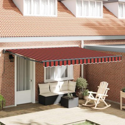 vidaXL - Uitschuifbare - luifel - Oranje - en - bruin - 350 - x - 250 - cm - Polyester
