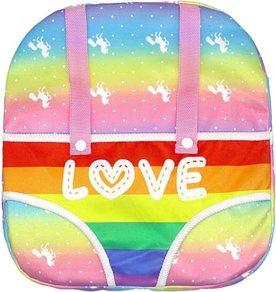 Poppendrager - Poppenrugzak - Fantasierijk Spelen - Verstelbare Banden - 30-45 cm Poppen - Regenboog