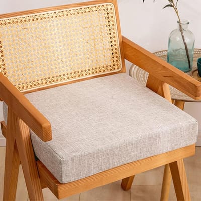 Tuinstoelkussen - Stoelkussen Buiten - Comfortabel Zitten - Antislip Ontwerp - 40x40x8 cm - Beige Grijs