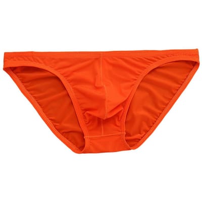 Heren Slips IJszijde Ultradunne Lage Taille Ondergoed met Onafhankelijke Zak Effen Kleur Elastisch Ademend Ondergoed M red