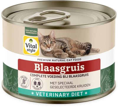 Vitalstyle Kattenvoer Blik Blaasgruis - 12 x 200 gr - Voordeelverpakking