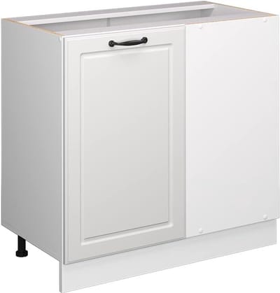 Hoekkast Keuken - Keukenmodule Hoek - Keuken Opbergen - Verstelbare Plank - 86 cm Breed - Wit Landhuis