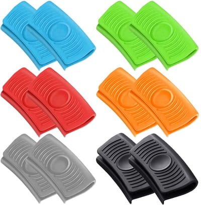 Siliconen Pannengrepen - Hittebestendige Handgrepen - Veilig Koken - Antislip Binnenkant - 12 stuks - Meerkleurig