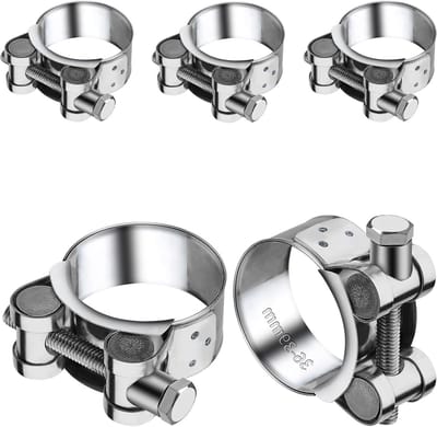 Set van 5 RVS Uitlaatpijp Klemmen 36-39mm - Hinge Bolt Clamp voor Uitlaat, Slangen en Waterleidingen