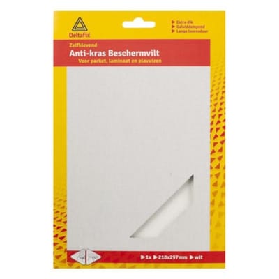 Deltafix Anti-krasvilt - 1x A4 knipvel - wit - 210 x 297 mm - rechthoek - zelfklevend - beschermvilt