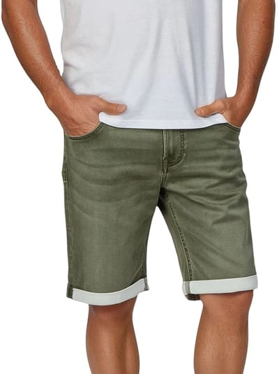 Mustang Heren Short Chicago Real X regular/straight Olijf W 30 Volwassenen Korte Jeans Broek Bermuda