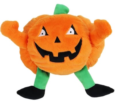 De Boon Hondenspeelgoed pompoen halloween met gezicht - duurzaam pluche speeltje in twee maten 28cm