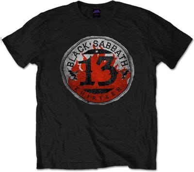 Black Sabbath Heren Tshirt -L- 13 Flame Circle Zwart