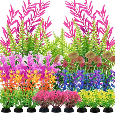Set van 25 Realistische Kunstplanten voor Aquariumdecoratie - Kleurrijke Aquatische Ornamenten en Planten voor een Levendige Onderwateromgeving