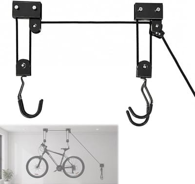Universele Fietshouder voor Plafond met Haak en Touw, Maximaal 57 kg, Geschikt voor Fietsen en Jachten
