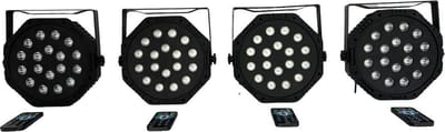 Led Par spot set 18x6W R-G-B (SET VAN 4 STUKS) MOONLIGHT