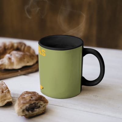 Magische Mok - Foto op Warmte Mokken - Koffiemok - Banaan - Minimalistisch - Geel - Magic Mok - Beker - 350 ML - Theemok