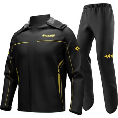 Waterdicht motorregenpak heren dames fietsregenkleding jas en broek met opbergtas L