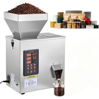VEVOR Poederdoseermachine, Deeltjesdispenser, Poedervuller, Automatisch 3-200 g, Intelligent Wegen & Vullen, Roestvrijstalen Constructie, Hoge Nauwkeurigheid, Ideaal voor Noten, Zaden, Thee, Koffiebonen, Granen