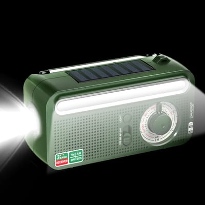 Draagbare Radio - Noodradio Outdoor - Vissen Kamperen - Zonne- en Slzwinding - 14.7x5.7x7.5cm