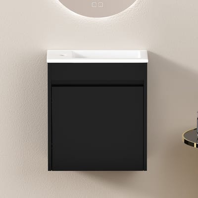 DESMIU Badkamerkast - Compacte Kast Met Soft-Close Deur - Voor Badkamer En Opbergruimte - MDF - 45x25,5x51,5 Cm - Zwart