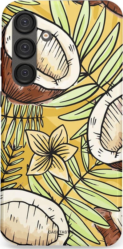 Casetastic Hoesje Geschikt voor Samsung S25 Plus - Stijlvolle Beschermende Duo-layer Case - Zonnige Kokos Stijl