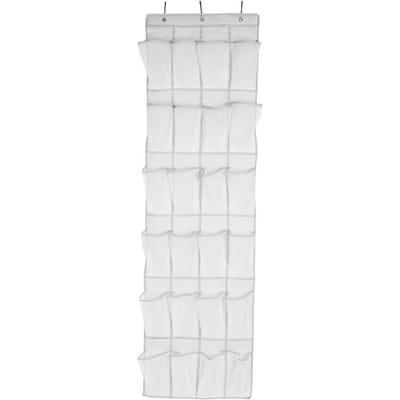 24 Zakken Non-woven Stof Opvouwbare Hangende Deur Kast Opbergtas Schoenen Organizer white