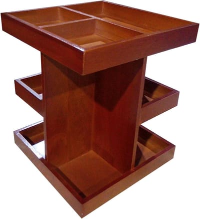 Draaibare Organizer - Make-up Tafel - Cosmetica Opbergen - 360 Graden Rotatie - 26.6 cm Hoog - Houtkleur