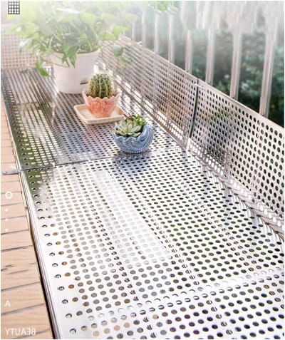 Geperforeerde plaat - Roestvrij staal - Balustrade beveiligen - Corrosiebestendig materiaal - 60x100 cm - Zilver
