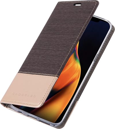Cadorabo Hoesje geschikt voor Apple iPhone 13 in ANTRACIET GOUD - Beschermhoes met magnetische sluiting, standfunctie en kaartvakje Book Case Cover Etui
