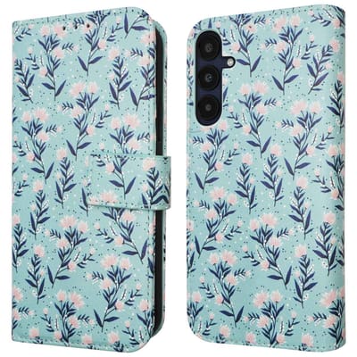 imoshion Hoesje - Geschikt voor Samsung Galaxy A35 - Design Bookcase smartphone - Blue Flowers