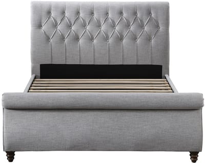 Vente-unique Bedframe stof grijs 140 x 190 cm