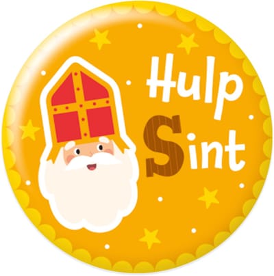BTH - Buttons - Hulp-Sint - Badge - Speld - Sinterklaas - Decoratie - Button - Sinterklaas Cadeautjes - Sint - Broche
