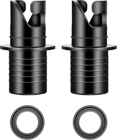 Luchtklep Adapter - Slang Adapter - Opblaasbare Boot - Dubbel Pack - Standaard Maten - Zwart
