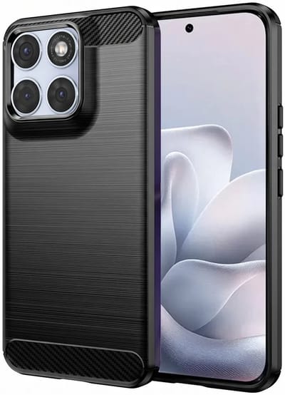 Hoesje geschikt voor Motorola Edge 70 Fusion - Techsuit Carbon Silicone Back Cover - Zwart