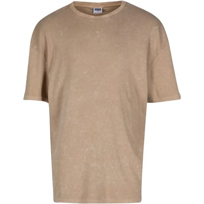 Urban Classics - Washed Rib Heren Tshirt - S - Beige