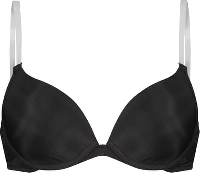Hunkemöller Dames Lingerie Voorgevormde push-up beugel bh Transparant Back - Zwart - maat E75