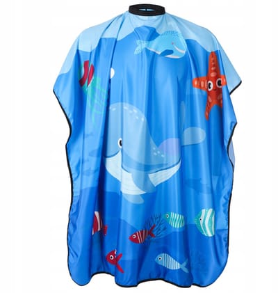 Poniks Kapperscape voor Kinderen - Onderwater Avontuur - 135 x 100 cm, waterdicht, kleurrijk patroon