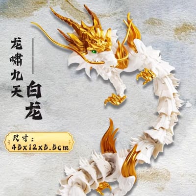 Simulation Dragon Modèle Parfait Jouet Dragon Azur Chinois Bête Mythique Ornement Viral Internet Articulations Articulées Premium Jouets Parfaits Pour Garçons gray
